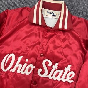 Vintage Chalk Line Ohio State University Buckeyes Satin Jacket Bomber Snap Small